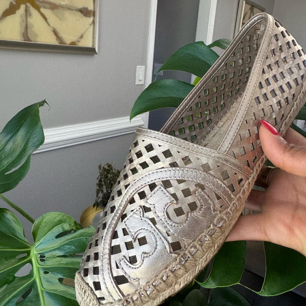 Tory Burch Gold Espadrille